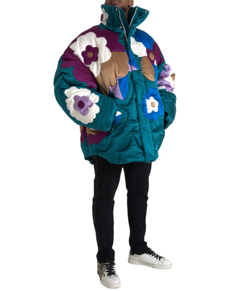 Dolce & Gabbana Multicolor Floral Windbreaker Puffer Jacket Dolce & Gabbana Multicolor Floral Windbreaker Puffer Jacket