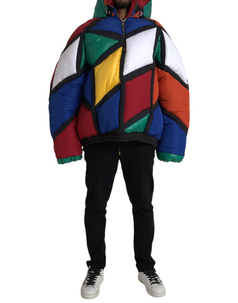 Dolce & Gabbana Multicolor Quilted Hooded Puffer Jacket Dolce & Gabbana Multicolor Quilted Hooded Puffer Jacket
