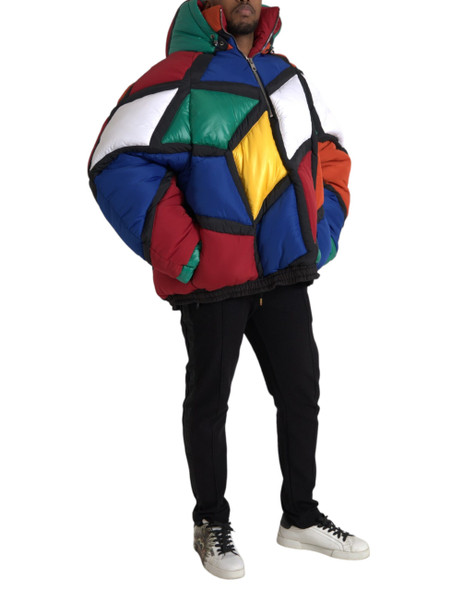 Dolce & Gabbana Multicolor Quilted Hooded Puffer Jacket Dolce & Gabbana Multicolor Quilted Hooded Puffer Jacket