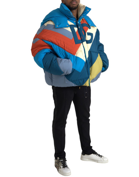 Dolce & Gabbana Multicolor Logo Windbreaker Puffer Jacket JKT3839 Dolce & Gabbana Multicolor Logo Windbreaker Puffer Jacket JKT3839