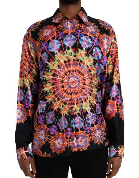 Dolce & Gabbana Multicolor Luminarie Silk Men Casual Shirt Dolce & Gabbana Multicolor Luminarie Silk Men Casual Shirt