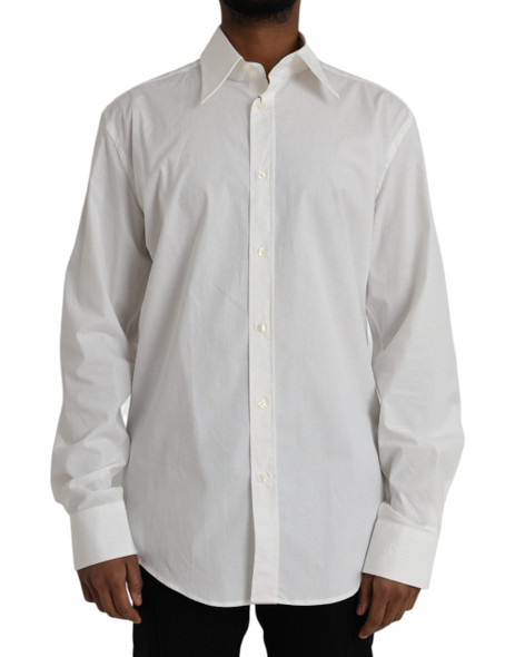 White Cotton Dress Slim Fit GOLD Shirt White Cotton Dress Slim Fit GOLD Shirt