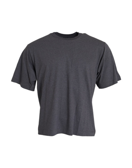 Dolce & Gabbana Gray Cotton Round Neck Short Sleeve T-shirt Dolce & Gabbana Gray Cotton Round Neck Short Sleeve T-shirt