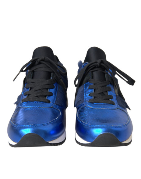 Blue Black Calf Hair Leather Sneakers Shoes Blue Black Calf Hair Leather Sneakers Shoes