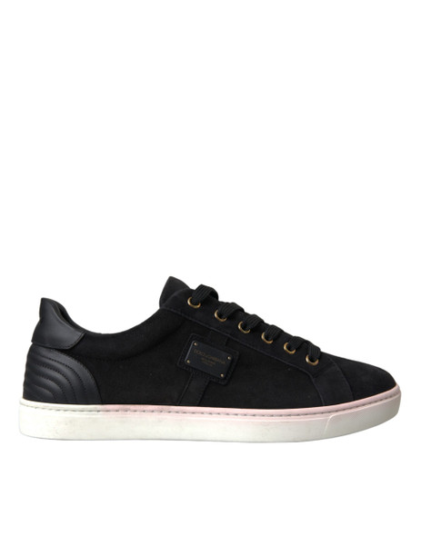 Dolce & Gabbana Black Suede Leather Men Low Top Sneakers Men Shoes Dolce & Gabbana Black Suede Leather Men Low Top Sneakers Men Shoes