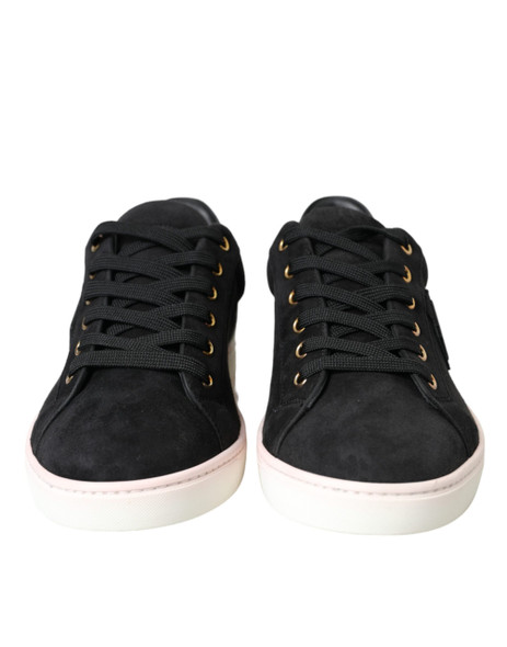 Dolce & Gabbana Black Suede Leather Men Low Top Sneakers Men Shoes Dolce & Gabbana Black Suede Leather Men Low Top Sneakers Men Shoes