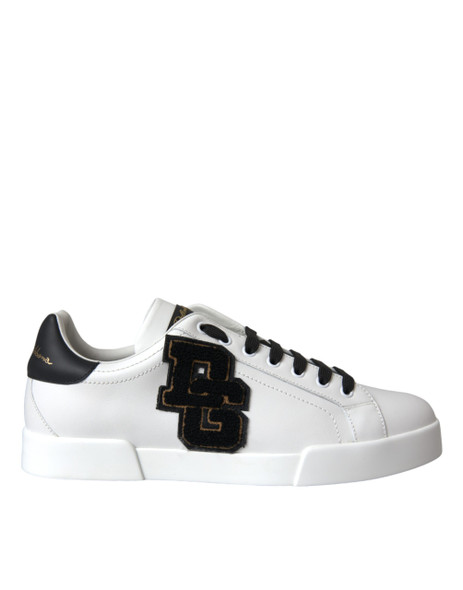 White Leather DG Logo Casual Low Top Sneakers Shoes White Leather DG Logo Casual Low Top Sneakers Shoes