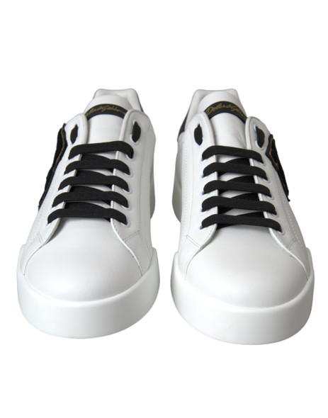 White Leather DG Logo Casual Low Top Sneakers Shoes White Leather DG Logo Casual Low Top Sneakers Shoes