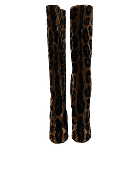 Brown Giraffe Velvet Leather Boots Shoes Brown Giraffe Velvet Leather Boots Shoes
