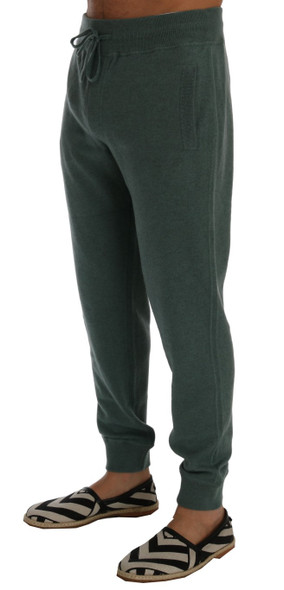 Dolce & Gabbana Green Cashmere Training Pants Dolce & Gabbana Green Cashmere Training Pants