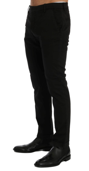 Black Slim Fit Cotton Stretch Pants Black Slim Fit Cotton Stretch Pants