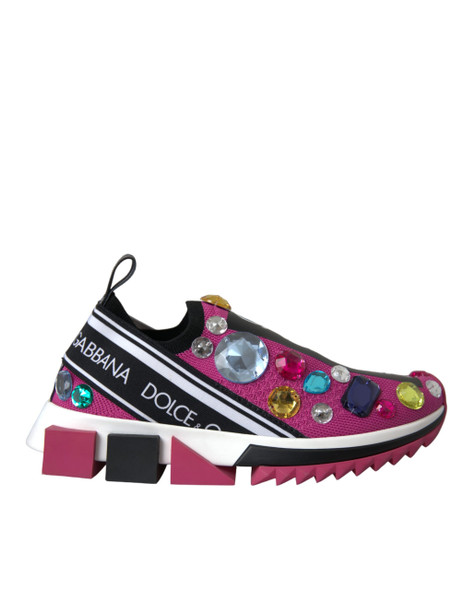 Dolce & Gabbana Pink Sorrento Crystals Sneakers Shoes Dolce & Gabbana Pink Sorrento Crystals Sneakers Shoes