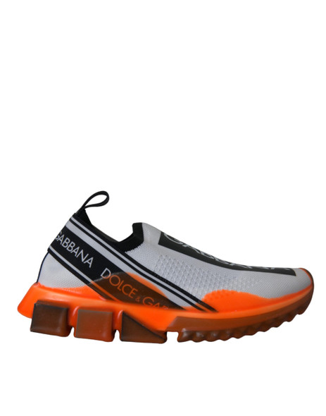 Dolce & Gabbana Black White Orange Slip On Sorrento Sneakers Shoes Dolce & Gabbana Black White Orange Slip On Sorrento Sneakers Shoes
