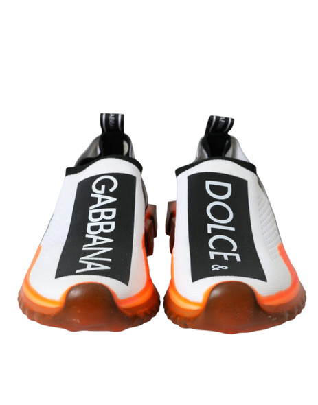 Dolce & Gabbana Black White Orange Slip On Sorrento Sneakers Shoes Dolce & Gabbana Black White Orange Slip On Sorrento Sneakers Shoes