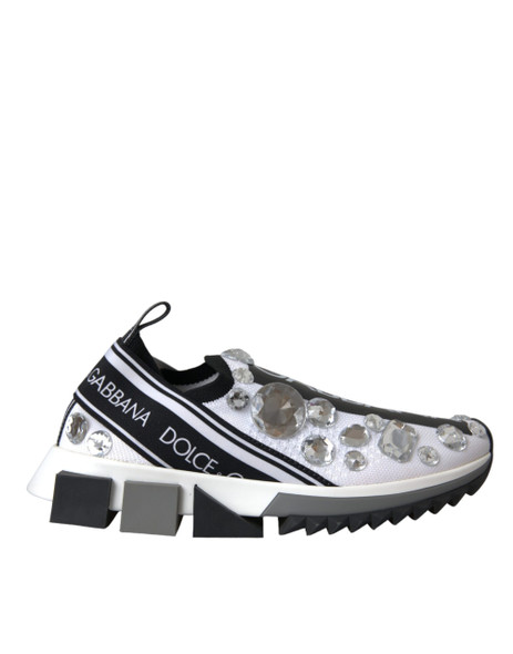 Dolce & Gabbana White Sorrento Crystals Sneakers Shoes Dolce & Gabbana White Sorrento Crystals Sneakers Shoes
