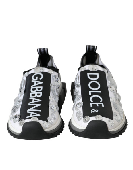 Dolce & Gabbana White Sorrento Crystals Sneakers Shoes Dolce & Gabbana White Sorrento Crystals Sneakers Shoes