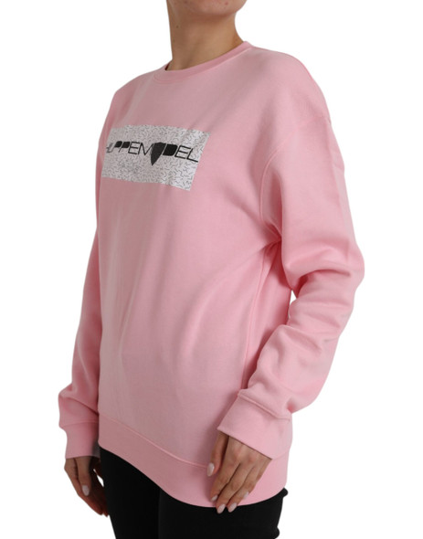 Philippe Model Pink Cotton Logo Print Long Sleeves Pullover Sweater TSH83294 Philippe Model Pink Cotton Logo Print Long Sleeves Pullover Sweater TSH83294