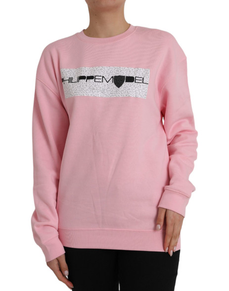 Philippe Model Pink Cotton Logo Long Sleeves Pullover Sweater Philippe Model Pink Cotton Logo Long Sleeves Pullover Sweater