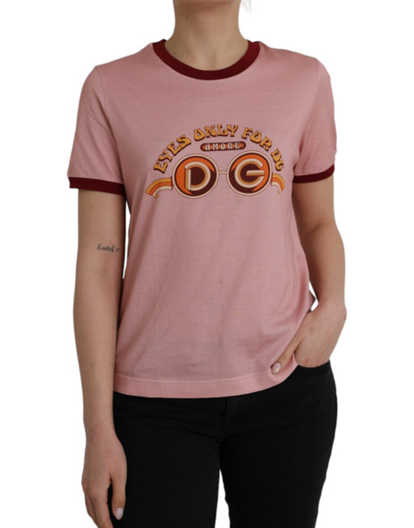 Dolce & Gabbana Pink Cotton Short Sleeves Crew Neck T-shirt Dolce & Gabbana Pink Cotton Short Sleeves Crew Neck T-shirt