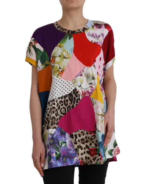 Multicolor Patchwork Cotton Silk Blouse Top TSH84826 Multicolor Patchwork Cotton Silk Blouse Top TSH84826