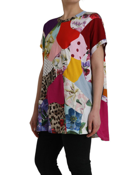 Multicolor Patchwork Cotton Silk Blouse Top TSH84826 Multicolor Patchwork Cotton Silk Blouse Top TSH84826