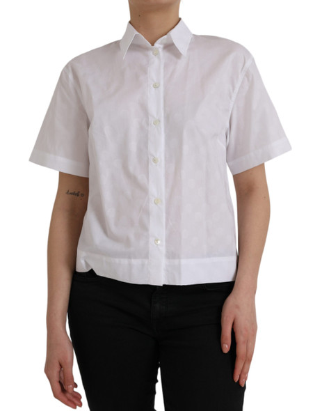 White Collared Short Sleeve Polo Shirt Top TSH852013 White Collared Short Sleeve Polo Shirt Top TSH852013