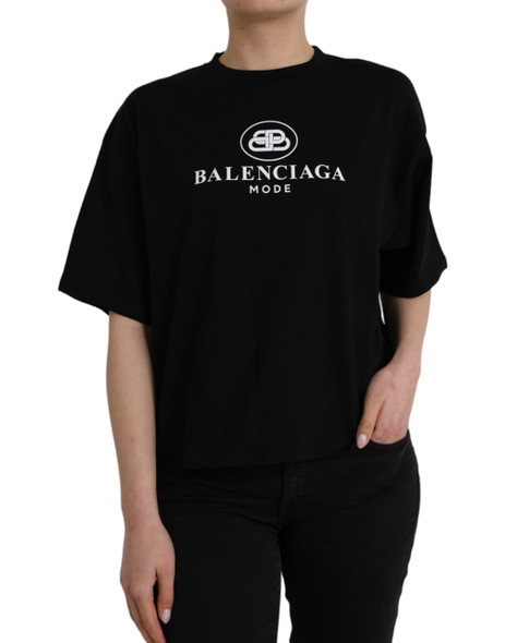 Black Cotton Logo Crew Neck Short Sleeves T-shirt Black Cotton Logo Crew Neck Short Sleeves T-shirt