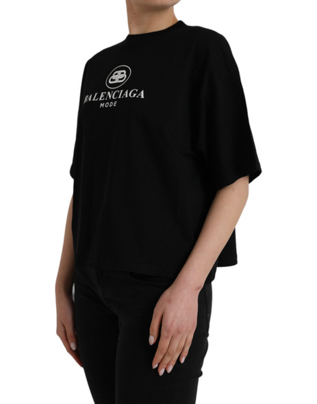 Black Cotton Logo Crew Neck Short Sleeves T-shirt Black Cotton Logo Crew Neck Short Sleeves T-shirt