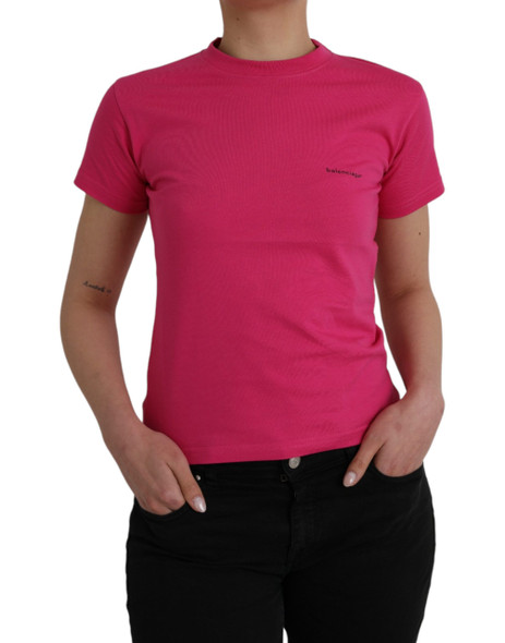 Pink Cotton Crew Neck Short Sleeves Tee T-shirt Pink Cotton Crew Neck Short Sleeves Tee T-shirt
