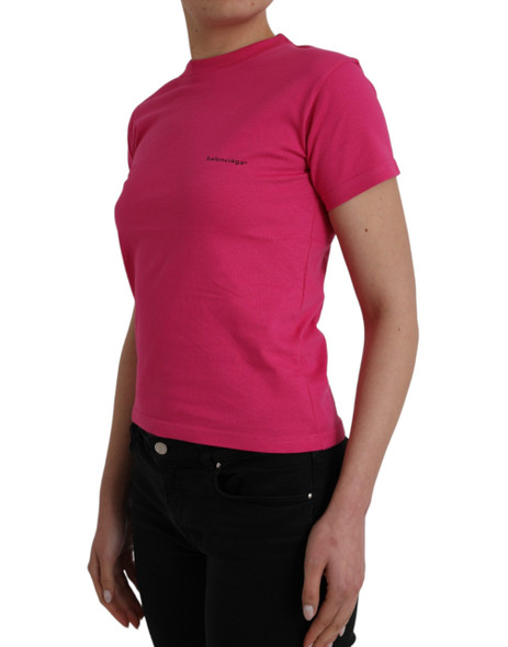 Pink Cotton Crew Neck Short Sleeves Tee T-shirt Pink Cotton Crew Neck Short Sleeves Tee T-shirt