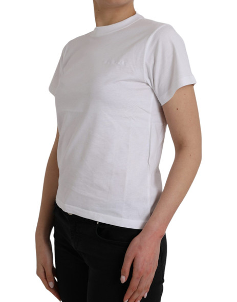 White Cotton Crew Neck Short Sleeves T-shirt White Cotton Crew Neck Short Sleeves T-shirt
