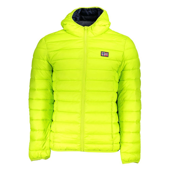 Chic Green Polyamide Hooded Jacket Chic Green Polyamide Hooded Jacket