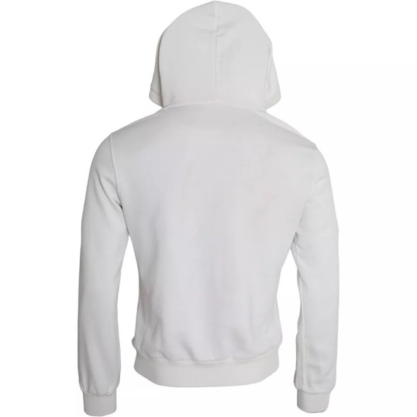 Dolce & Gabbana White Caesar Cotton Hooded Pullover Sweater Dolce & Gabbana White Caesar Cotton Hooded Pullover Sweater