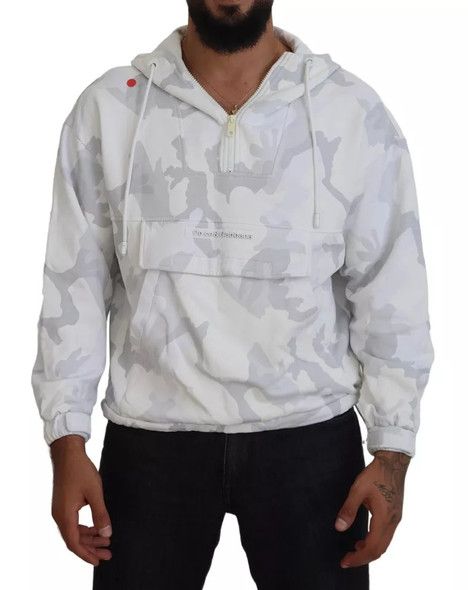 Dolce & Gabbana White Camouflage Hooded Sweatshirt Sweater Dolce & Gabbana White Camouflage Hooded Sweatshirt Sweater