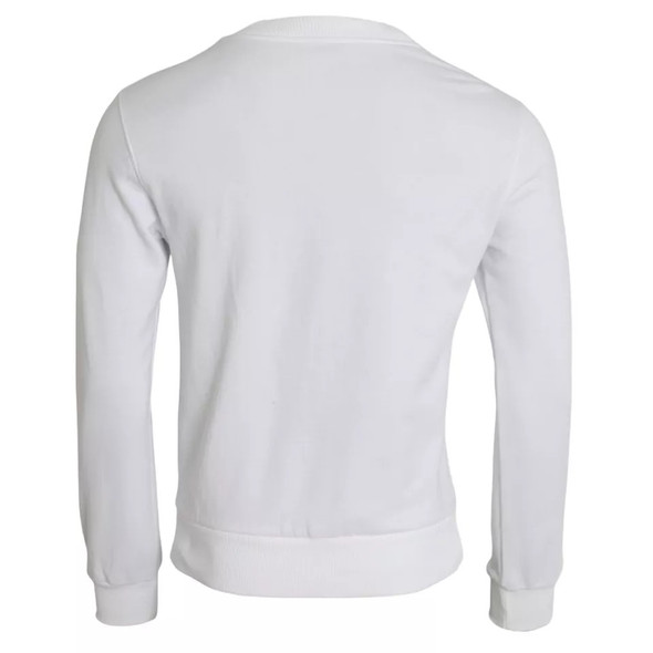 Dolce & Gabbana White Cotton Logo Pullover Sweatshirt Sweater Dolce & Gabbana White Cotton Logo Pullover Sweatshirt Sweater