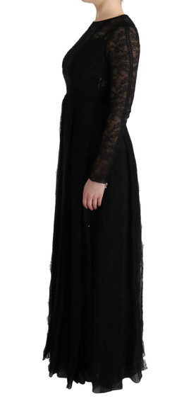 Black Floral Lace Sheath Silk Dress Black Floral Lace Sheath Silk Dress