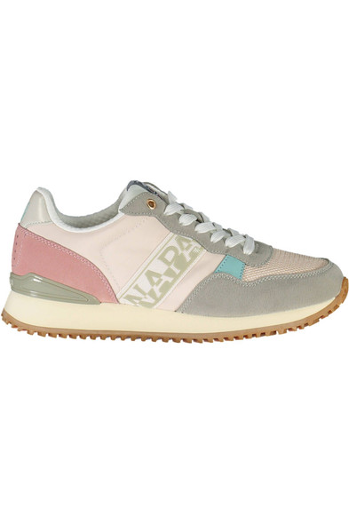Chic Pink Laced Sneakers with Logo Detail Chic Pink Laced Sneakers with Logo Detail