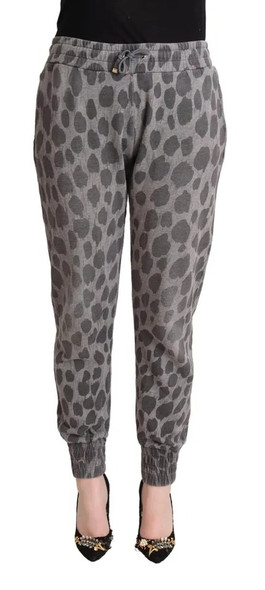 Dolce & Gabbana Gray Leopard Print Sweatpants Jogger Pants Dolce & Gabbana Gray Leopard Print Sweatpants Jogger Pants