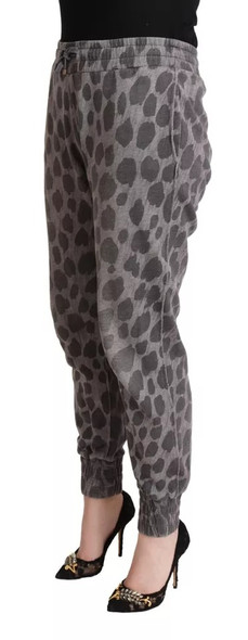 Dolce & Gabbana Gray Leopard Print Sweatpants Jogger Pants Dolce & Gabbana Gray Leopard Print Sweatpants Jogger Pants