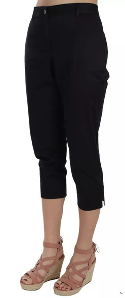 Dolce & Gabbana Black Cotton Cropped Capri Pants Dolce & Gabbana Black Cotton Cropped Capri Pants
