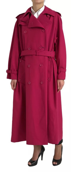 Dark Pink Double Breasted Trench Coat Jacket Dark Pink Double Breasted Trench Coat Jacket