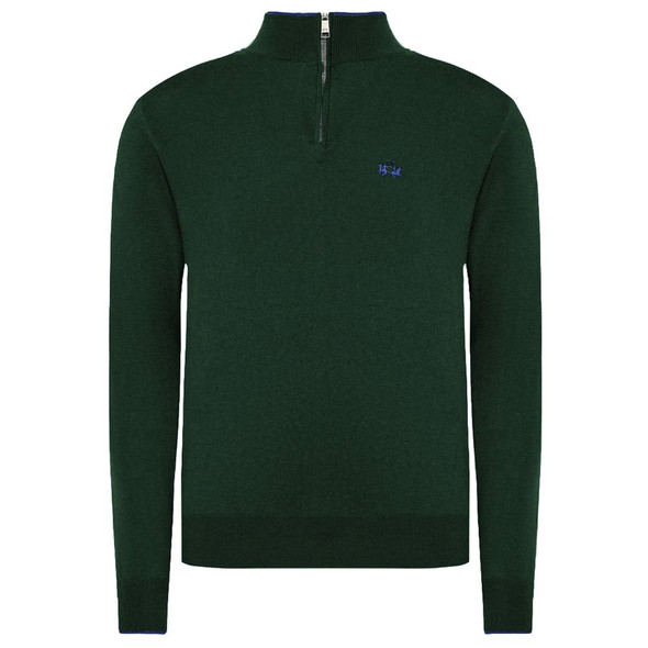 La Martina Green Wool Men Sweater La Martina Green Wool Men Sweater