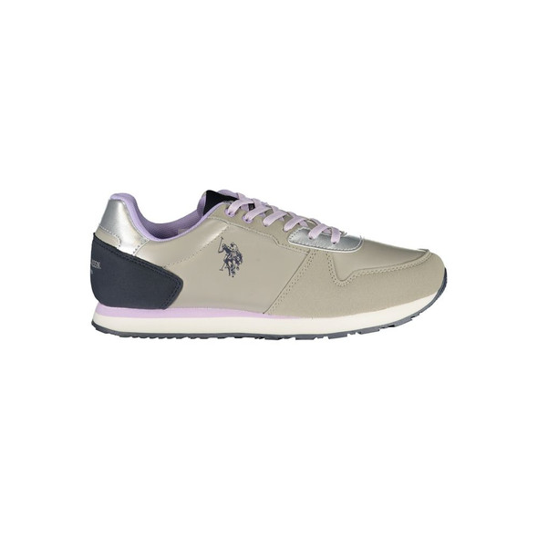 Silver Polyester Women Sneaker Silver Polyester Women Sneaker