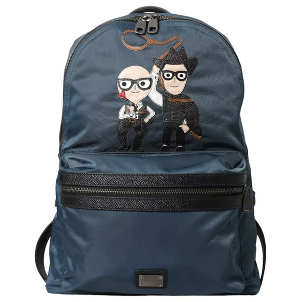 Blue Nylon #DGFamily Patch Men Backpack Bag Blue Nylon #DGFamily Patch Men Backpack Bag