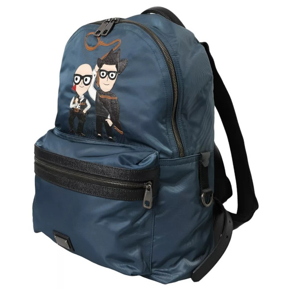 Blue Nylon #DGFamily Patch Men Backpack Bag Blue Nylon #DGFamily Patch Men Backpack Bag
