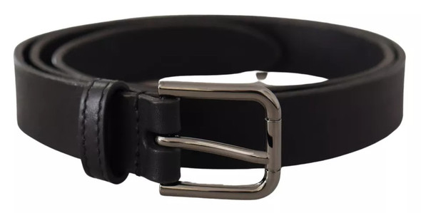 Dolce & Gabbana Black Calf Leather Classic Metal Logo Buckle Belt Dolce & Gabbana Black Calf Leather Classic Metal Logo Buckle Belt