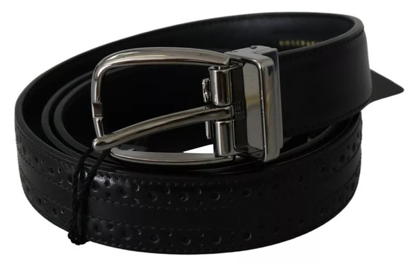 Dolce & Gabbana Black Leather Silver Metal Buckle Classic Belt Dolce & Gabbana Black Leather Silver Metal Buckle Classic Belt