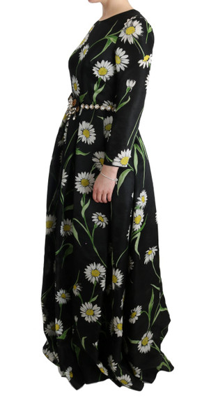 Dolce & Gabbana Multicolor Silk Sunflower Print Long Maxi Dress Dolce & Gabbana Multicolor Silk Sunflower Print Long Maxi Dress