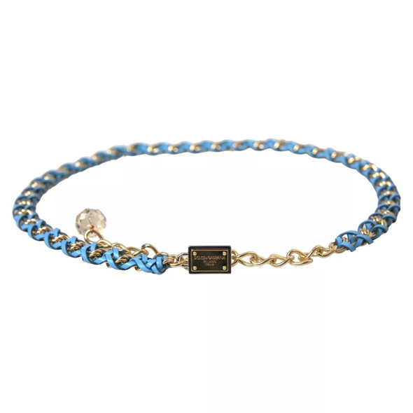 Blue Braided Gold Brass Chain Waist Belt WMB305 Blue Braided Gold Brass Chain Waist Belt WMB305