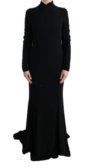 Dolce & Gabbana Black Stretch Long Gown Sheath Dress Dolce & Gabbana Black Stretch Long Gown Sheath Dress